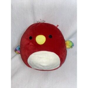 Squishmallow Paco The Red Parrot KellyToy Plush Rainbow Wings 8"